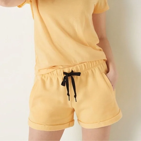 VS PINK Honeycomb Yellow Classic Logo Everyday Lounge Boyfriend Shorts M ; NWT - Picture 4 of 8